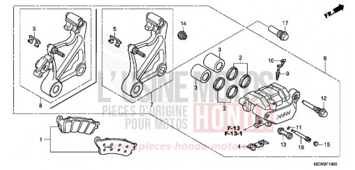 ETRIER DE FREIN ARRIERE NT700VB de 2011